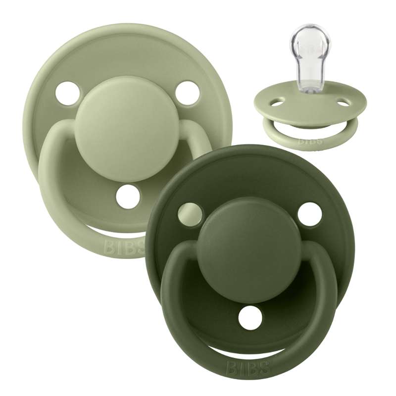 BIBS De Lux Pacifier - 2-Pack - Onesize - Silicone - Sage/Hunter Green