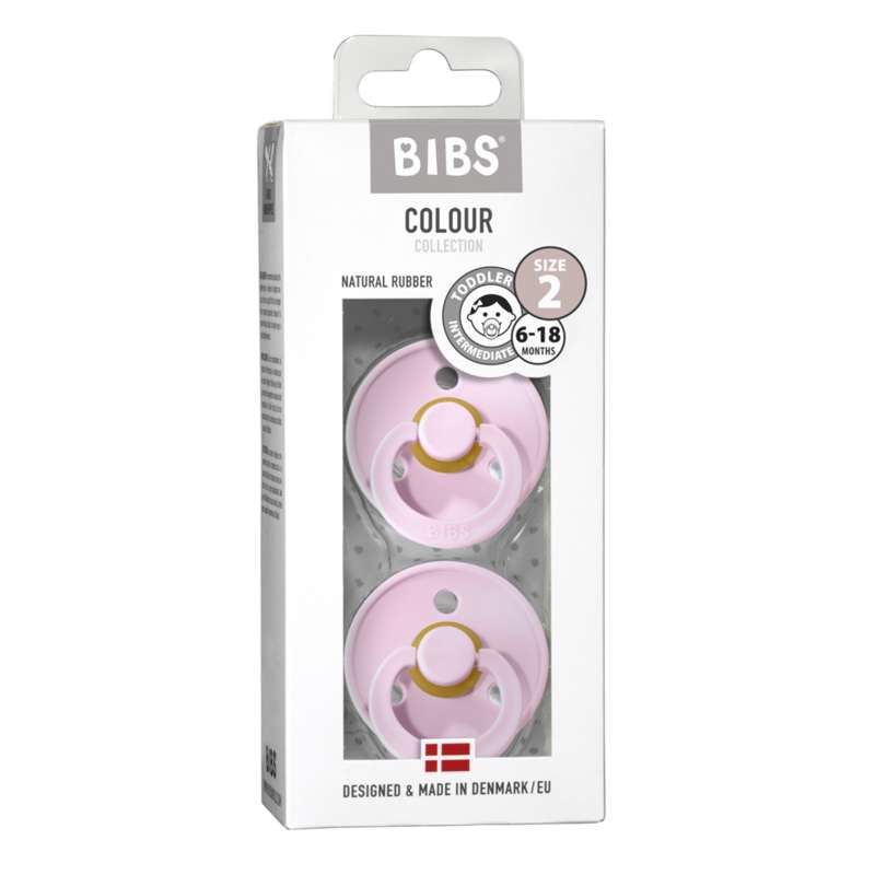 BIBS Round Colour Pacifier - 2-Pack - Size 2 - Natural rubber - Woodchuck/Woodchuck