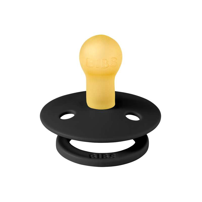 BIBS Round Colour Pacifier - Size 1 - Natural rubber - Black