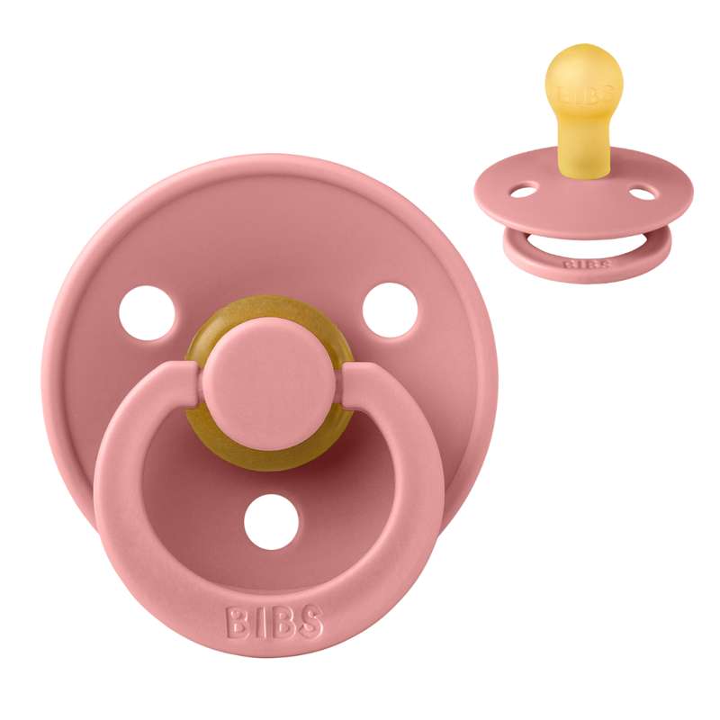 BIBS Round Colour Pacifier - Size 1 - Natural rubber - Dusty Pink
