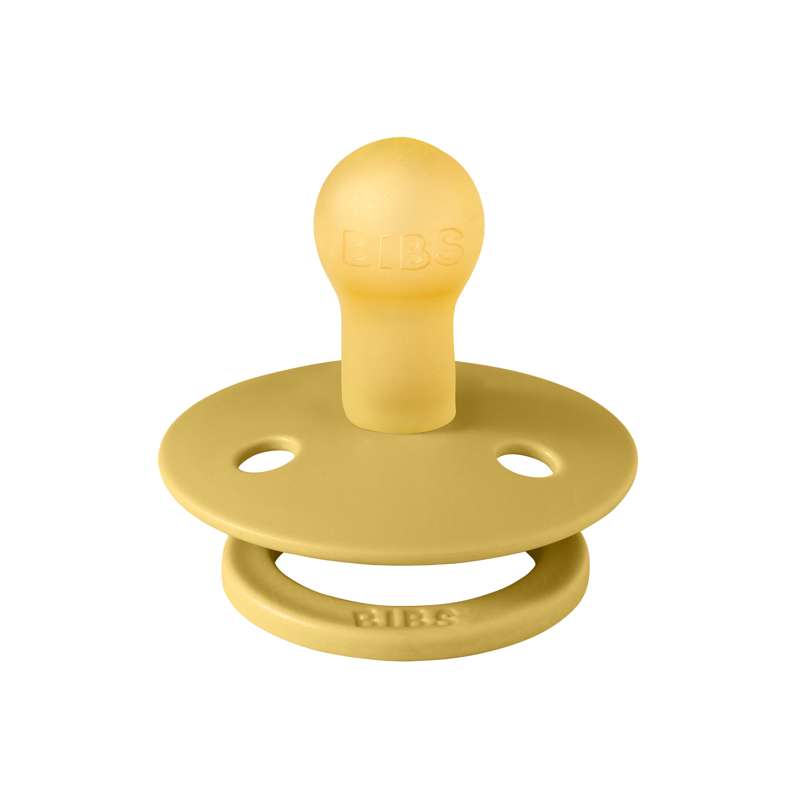 BIBS Round Colour Pacifier - Size 1 - Natural rubber - Mustard