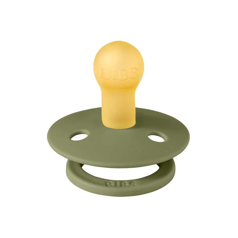 BIBS Round Colour Pacifier - Size 1 - Natural rubber - Olive