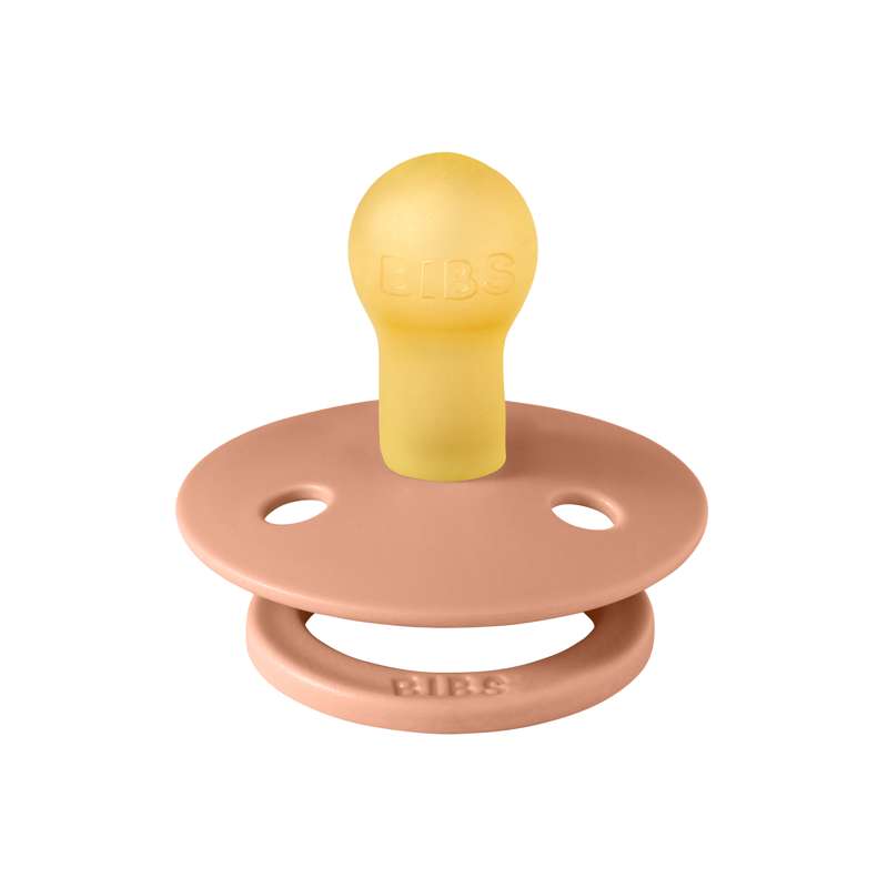 BIBS Round Colour Pacifier - Size 1 - Natural rubber - Peach