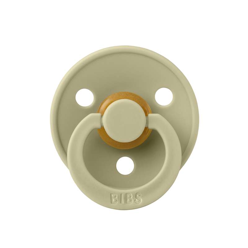 BIBS Round Colour Pacifier - Size 2 - Natural rubber - Khaki