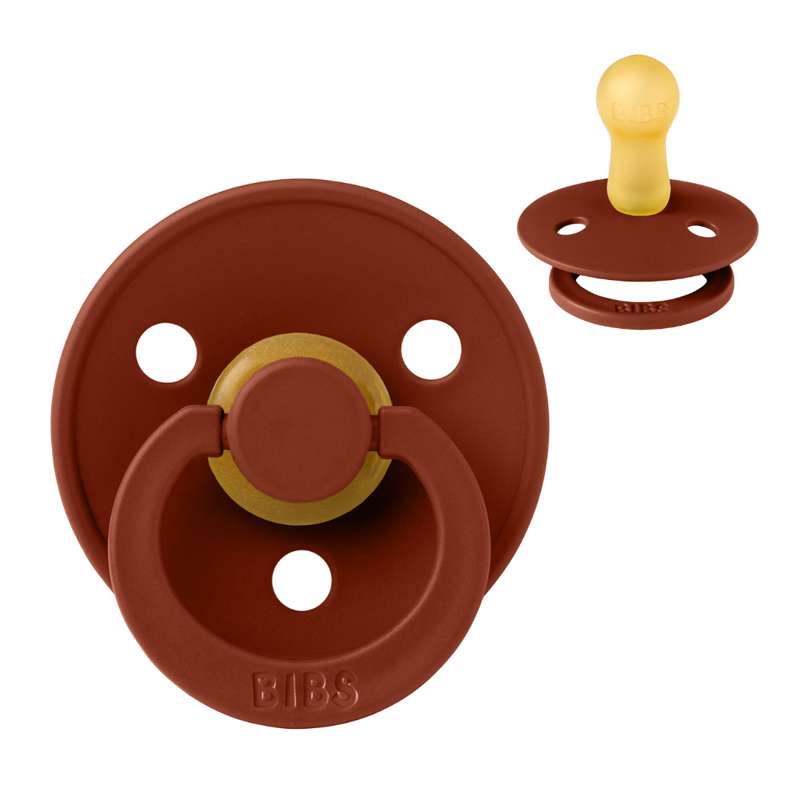 BIBS Round Colour Pacifier - Size 2 - Natural rubber - Rust