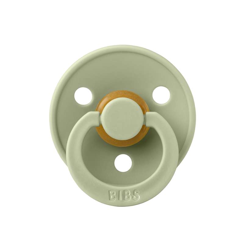 BIBS Round Colour Pacifier - Size 2 - Natural rubber - Sage