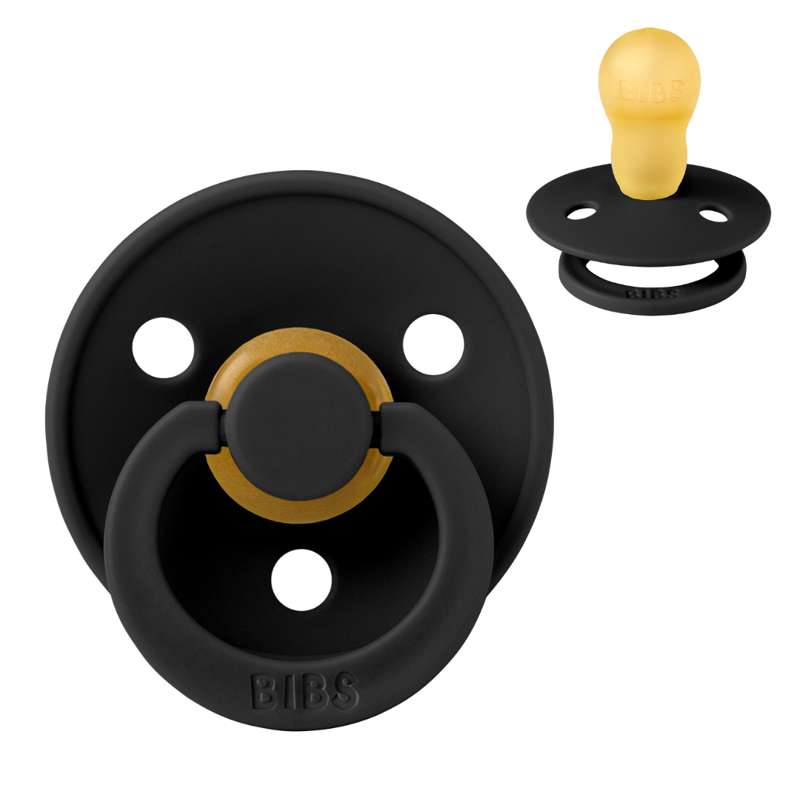 BIBS Round Colour Pacifier - Size 3 - Natural rubber - Black