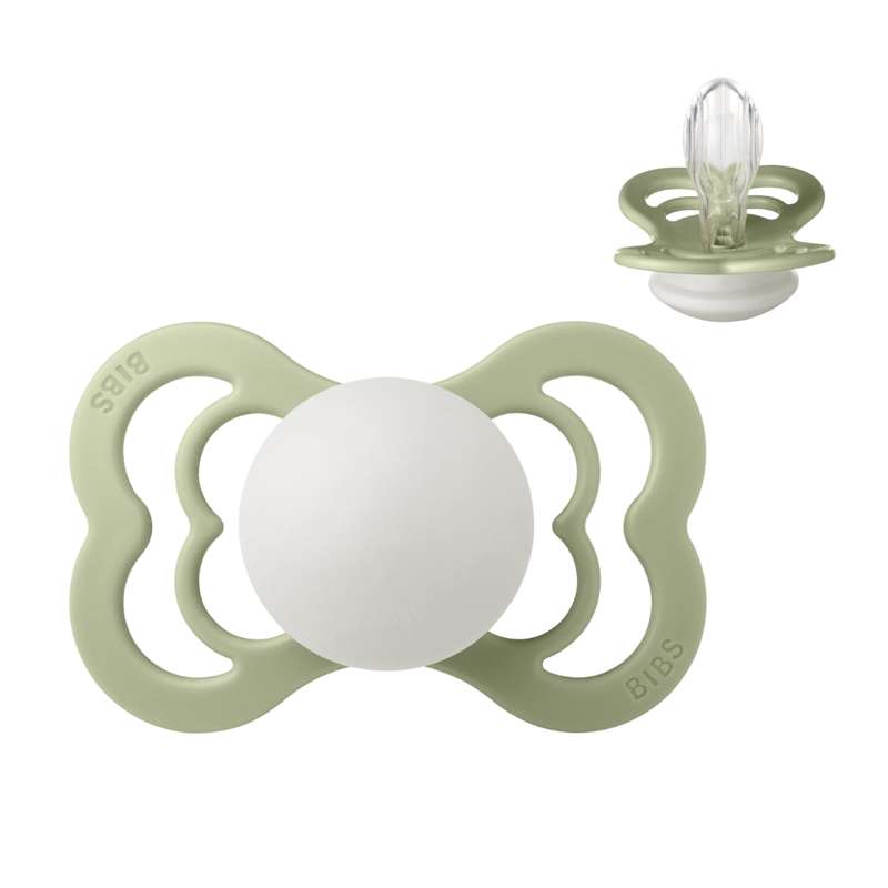 BIBS Supreme Pacifier - Size 2 - Silicone - GLOW - Sage