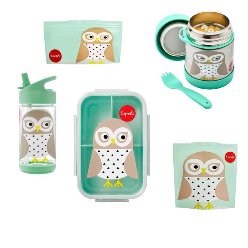3 Sprouts Lunch Pack Sampler - Owl - Mint