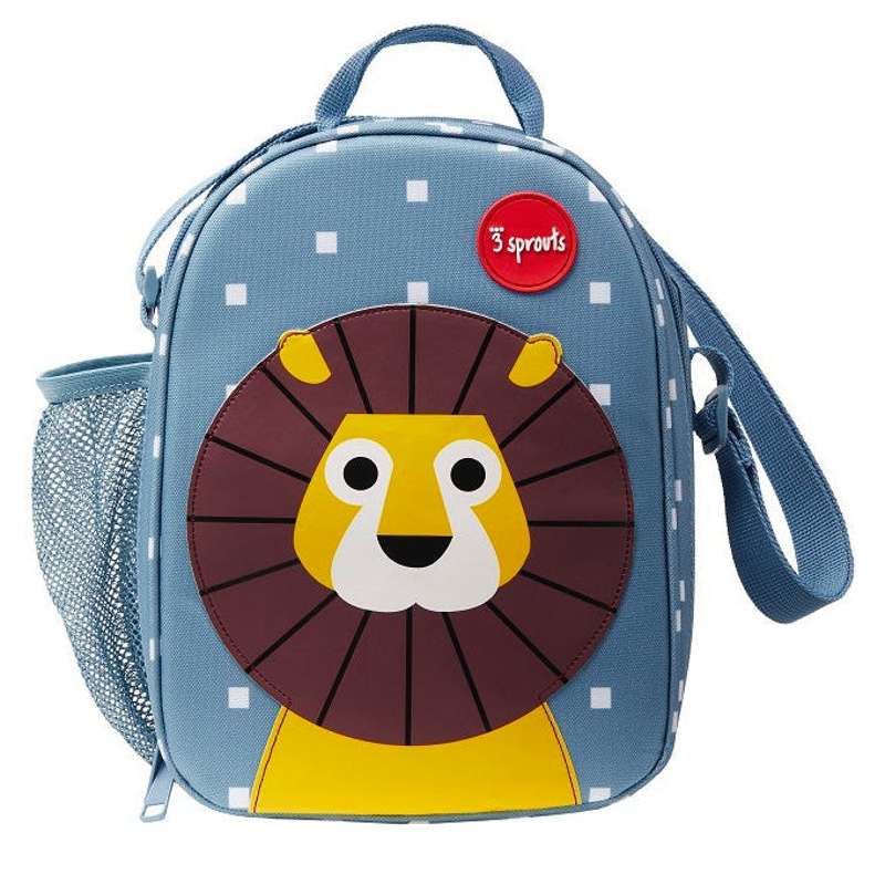 3 Sprouts Shoulder Bag with Thermal Effect for Lunch - Lion - Dusty Blue