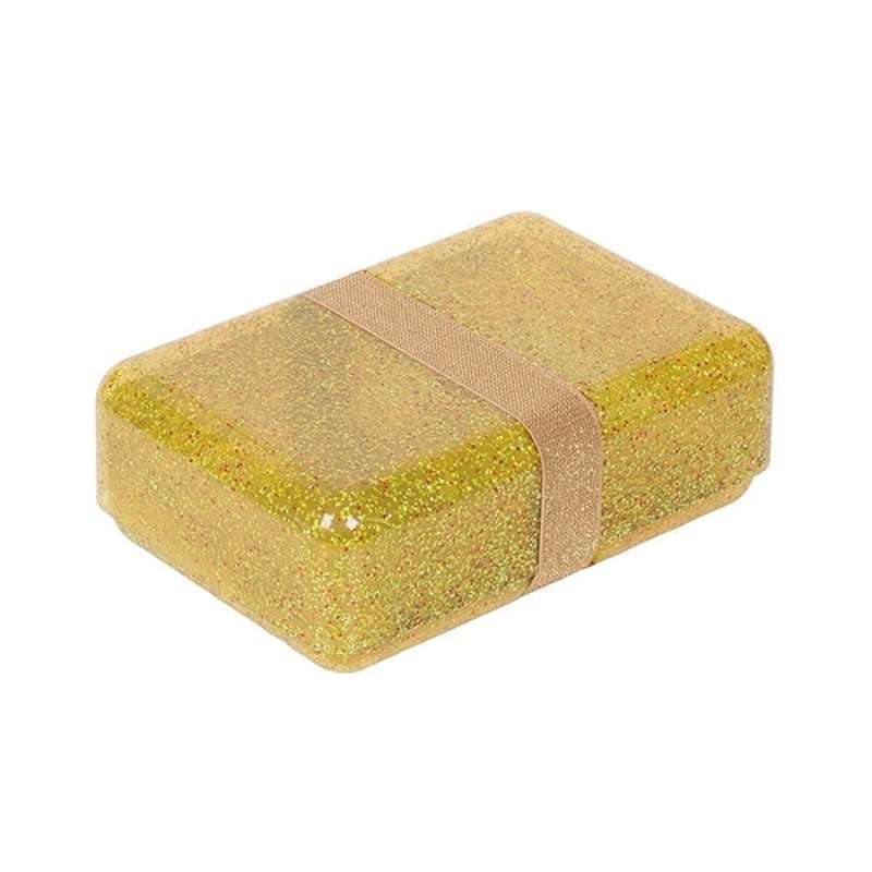 A Little Lovely Company Lunchbox - Glitter - Gold