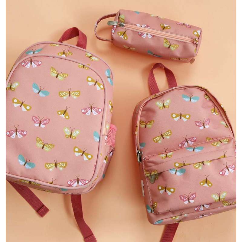 A Little Lovely Company Pencil Case - Butterflies - Pink