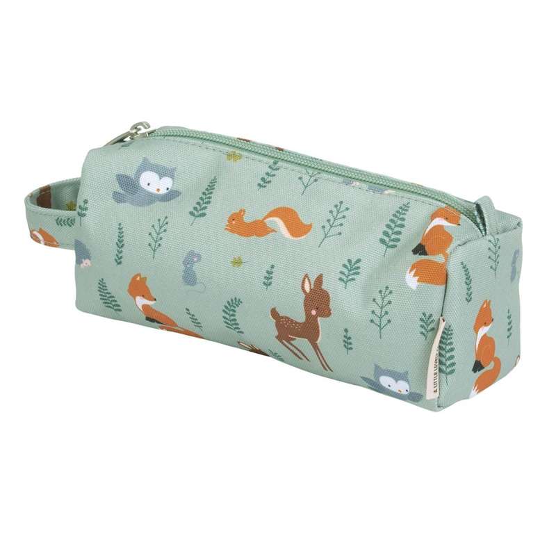 A Little Lovely Company Pencil Case - Forest Friends - Sage