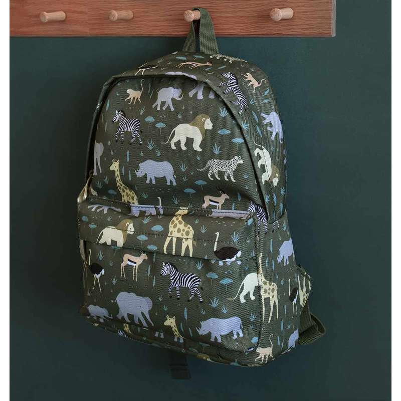 A Little Lovely Company Children's Backpack - Savanna - Dark Green