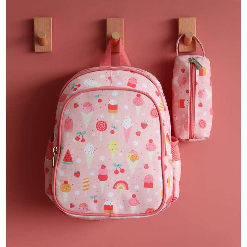 A Little Lovely Company Backpack with Cooler Pocket - Icecream - Pink