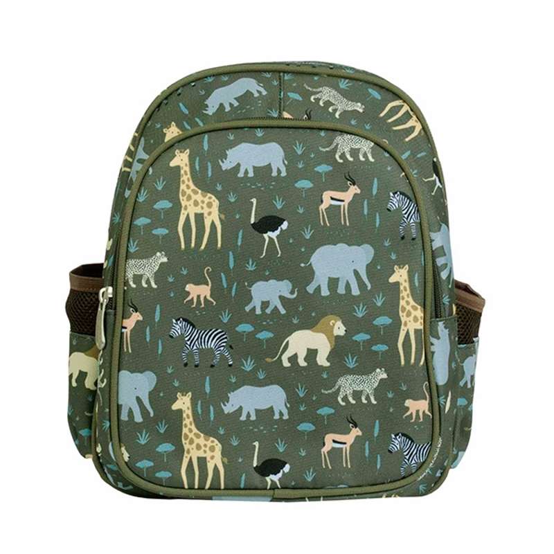 A Little Lovely Company Backpack with Cooler Pocket - Savanna - Dark Green