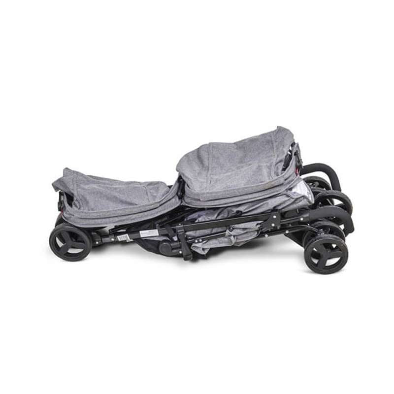 BabyTrold OS2 Twin Stroller - Grey denim