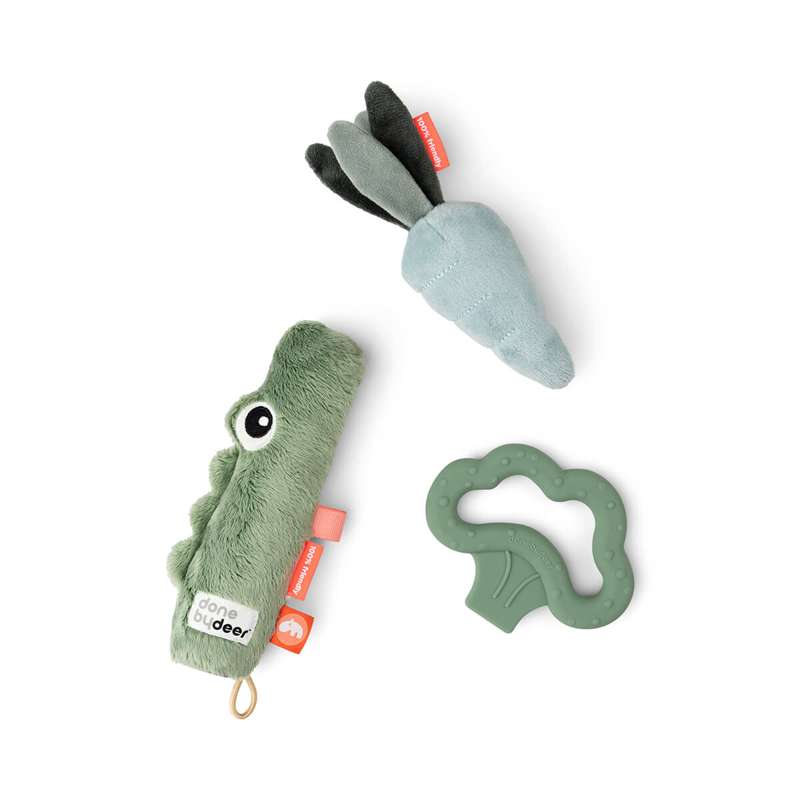 Done by Deer Tiny activity toy set 3 pcs Croco Green