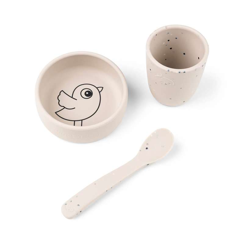 Done by Deer Silicone first meal set - Birdee Sand