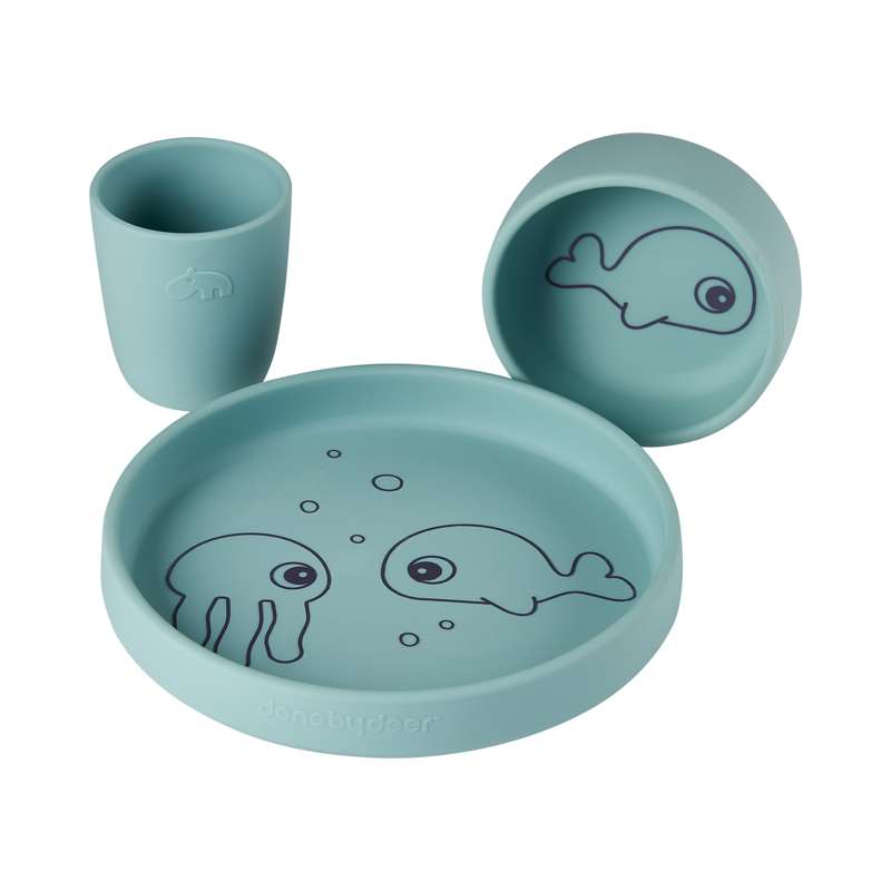 Done by Deer Silicone dinner set - Sea friends Blue