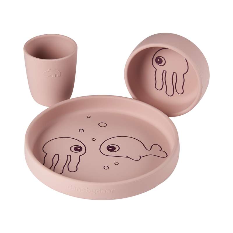 Done by Deer Silicone dinner set - Sea friends Powder