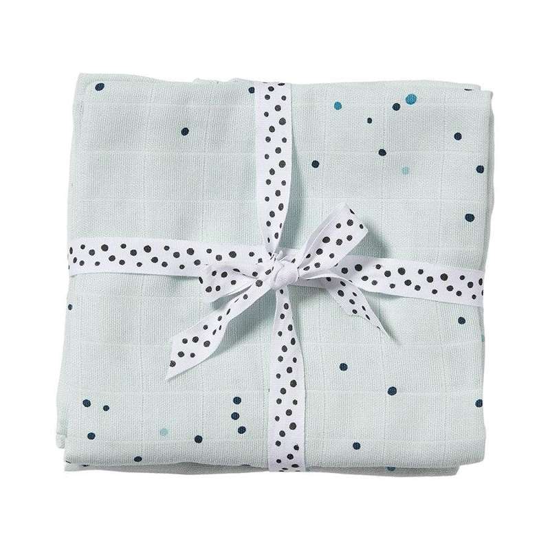 Done by Deer Burp cloth 2-pack Dreamy dots - Blue