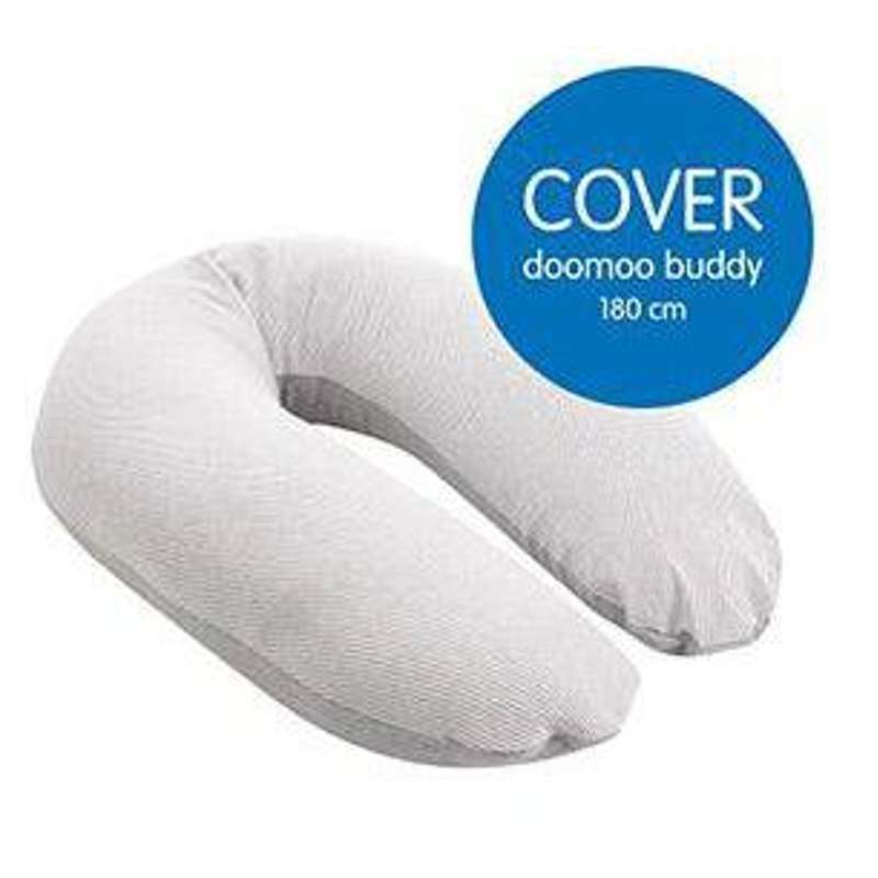 Doomoo Cover for pregnancy and nursing pillow - striped gray