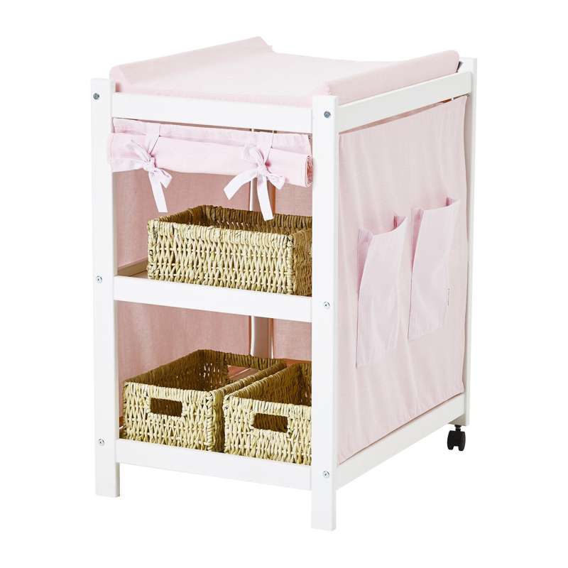 Hoppekids IDA-MARIE changing shelf incl. Changing mat and pink curtain