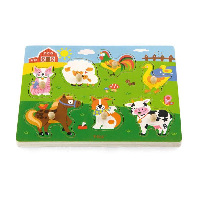 Kid'oh Button Puzzle with Sound - Farm Animals