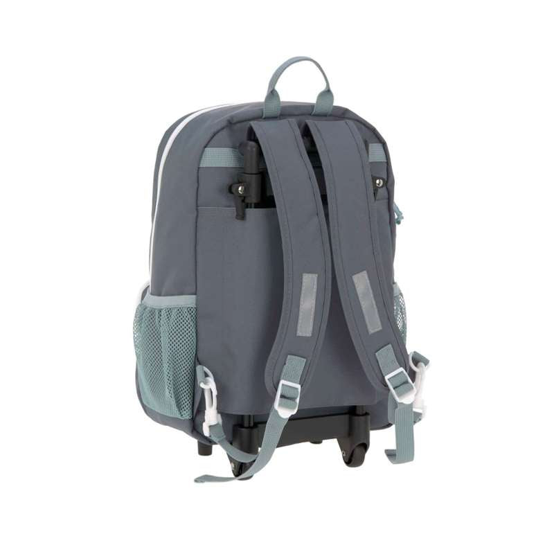 Lässig Children's Bag with Detachable Wheel Frame - Raccoon - Gray