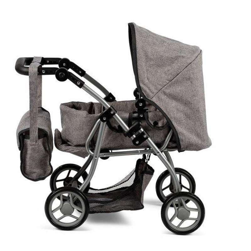MaMaMeMo Doll Stroller with Carrycot - Gray