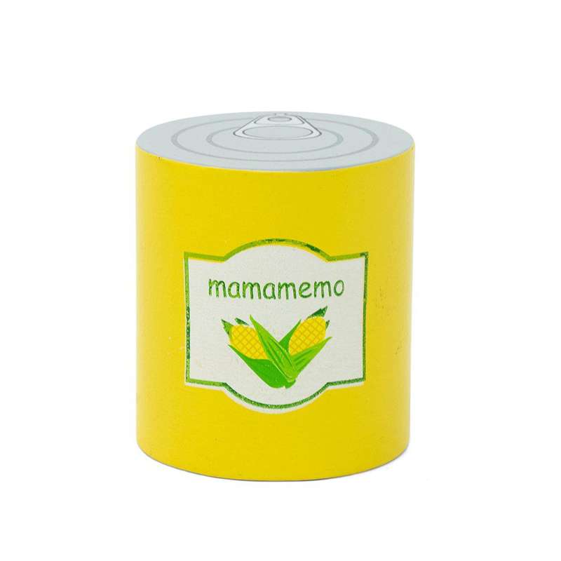 MaMaMeMo Play food canned corn in wood