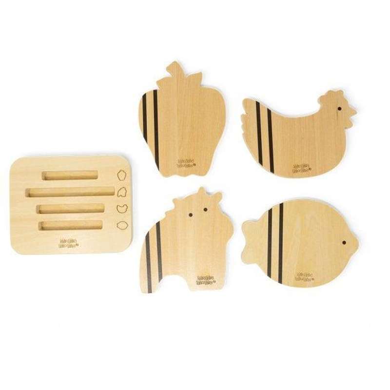 MaMaMeMo Body Food Cutting Board Set with 4 pieces.