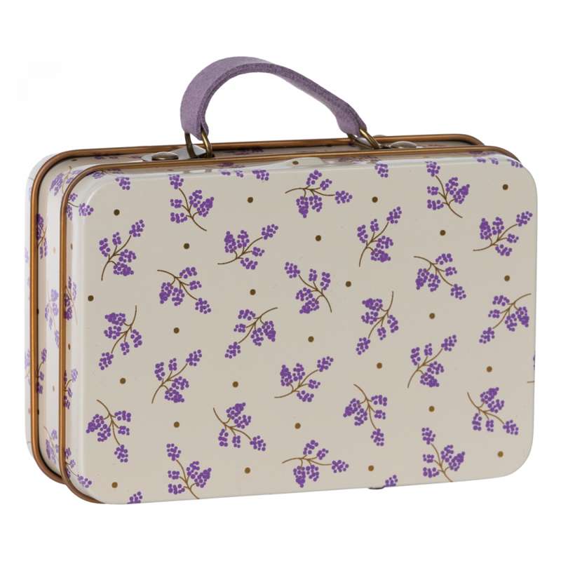 Maileg - Small Metal Suitcase - Madelaine - Lavender (7x11 cm.)