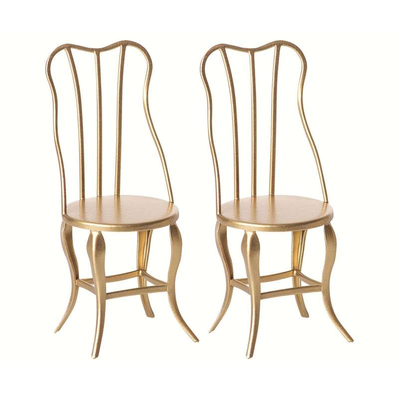 Maileg 2 pieces of vintage chairs for Micro rabbits and Mice (gold)