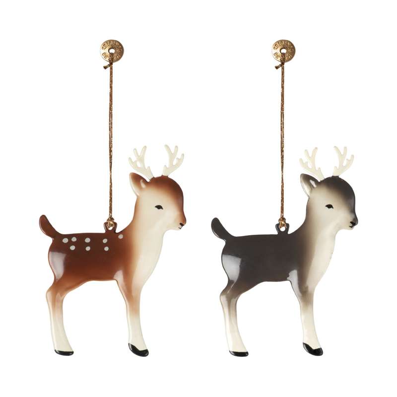 Maileg Christmas ornament in Metal - Bambi - Gray (9 cm.)