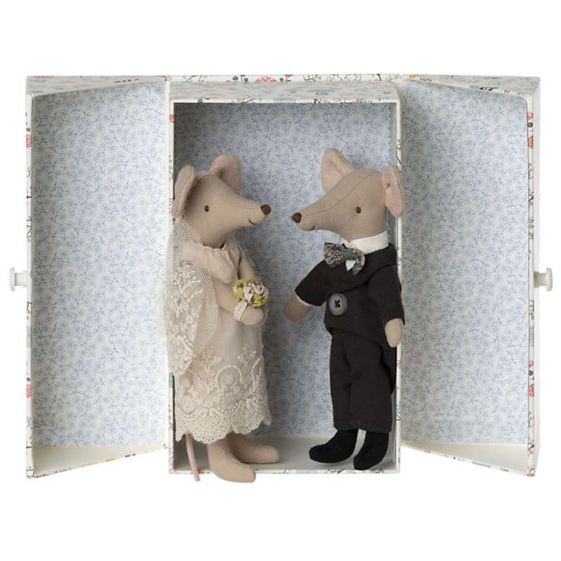Maileg Mother and Father Mouse - Wedding Couple in a Box (15 cm.)