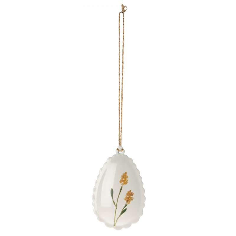 Maileg Easter Egg - Hanging with Wavy Edge - Yellow (6 cm.)