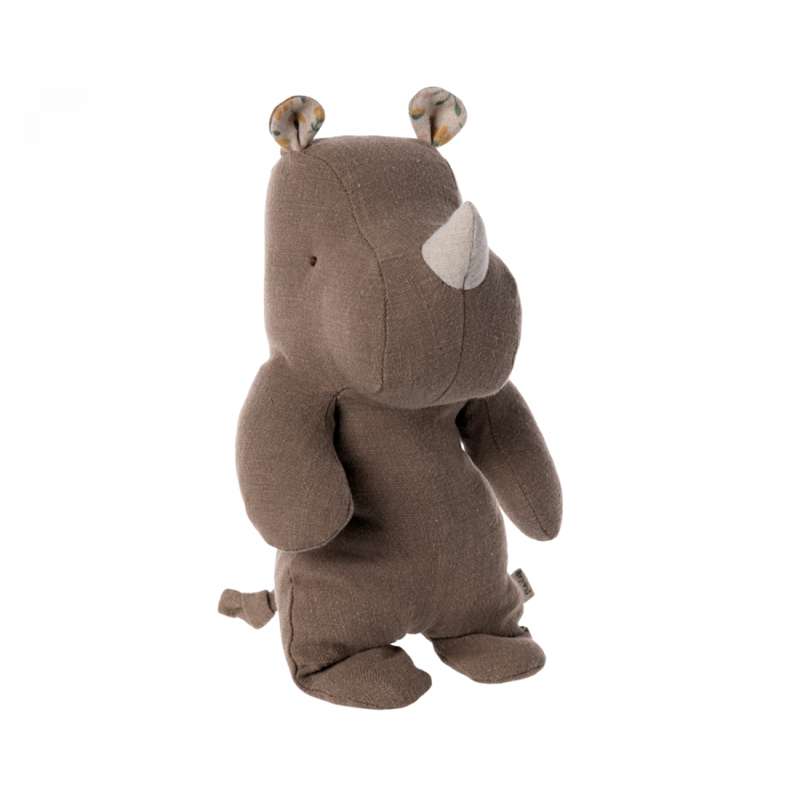 Maileg Safari Friends - Little Rhino Teddy Bear - Chocolate (22 cm.)