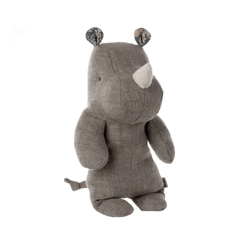 Maileg Safari Friends - Little Rhino Teddy Bear - Gray (22 cm.)