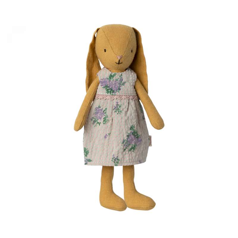 Maileg Size 1 Rabbit - Dusty Yellow - Dress (21 cm.)