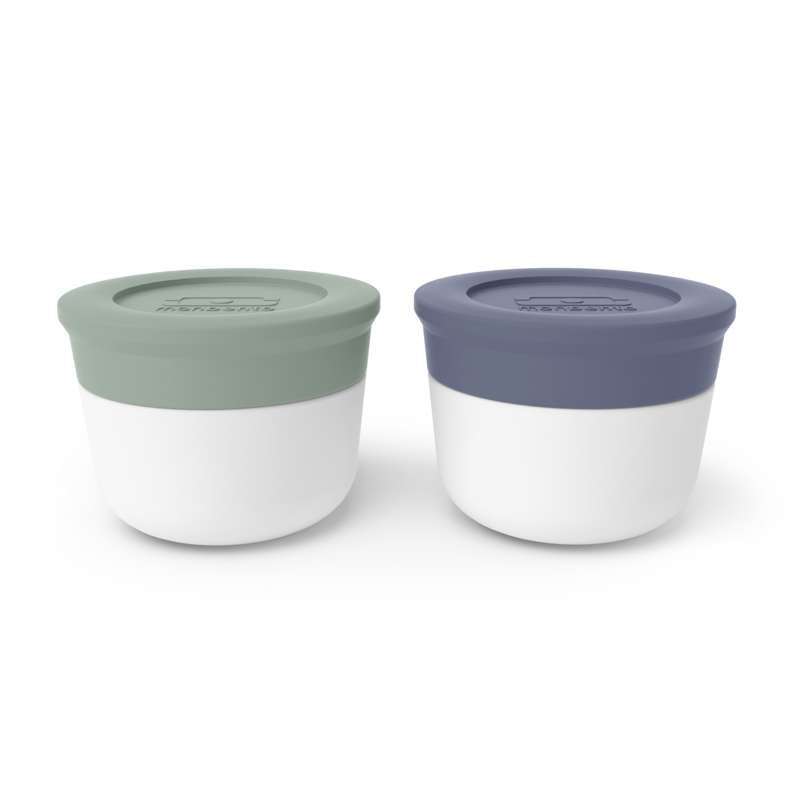 Monbento Temple S Snack Boxes - Green Natural/Blue Natural