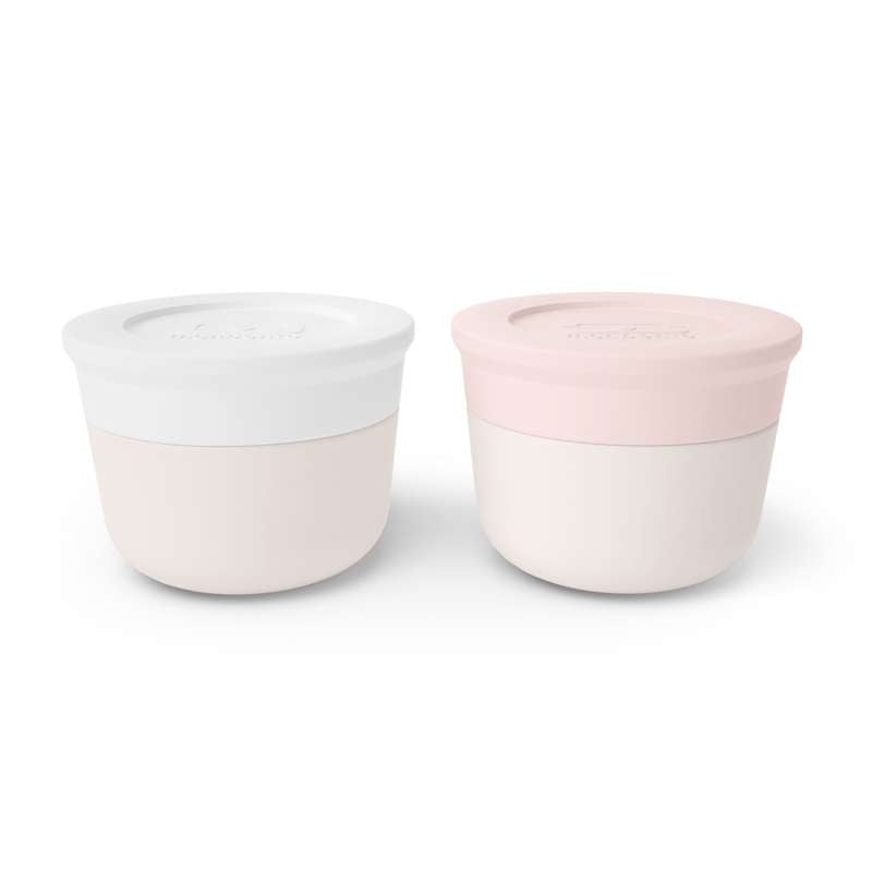 Monbento Temple S Snack Boxes - White Natural/Pink Natural