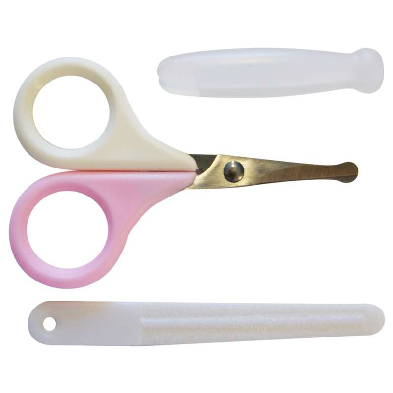 Oopsy Nail Scissors with Rounded Tip and Nail File - Pink
