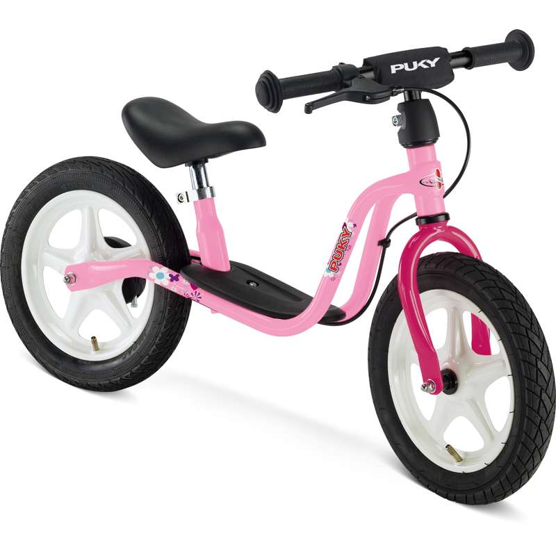 PUKY LR 1L BR - Two-wheeled Balance Bike with Kickstand and Handbrake - Pink