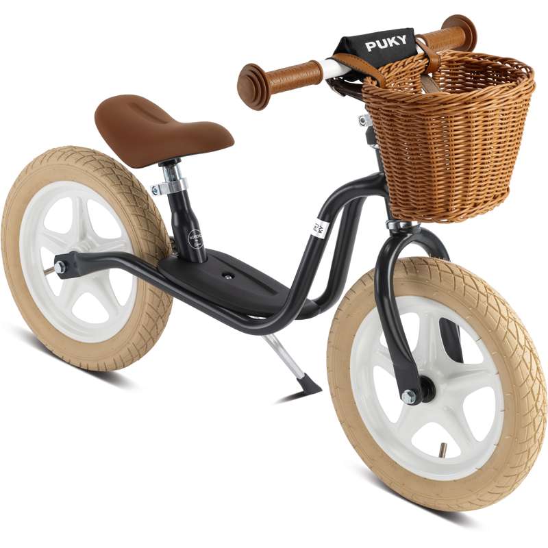 PUKY LR 1 L - Two-wheeled Balance Bike with Kickstand and Bike Basket - Anthracite