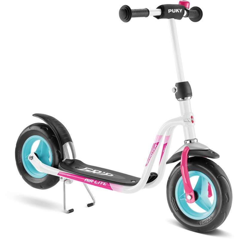 PUKY R 03 - Scooter with 2 Wheels and Support Legs - White/Pink