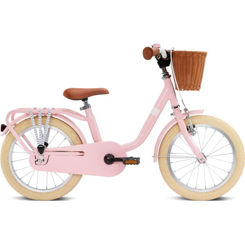 PUKY STEEL CLASSIC 16 - Two-wheeled Children's Bike with Basket - Retro Pink