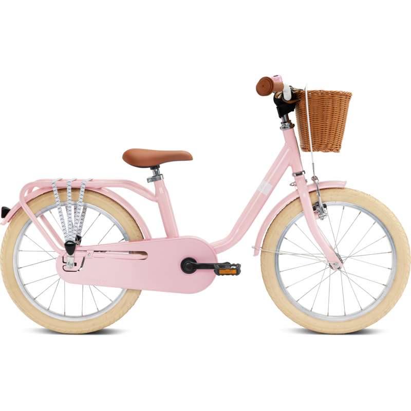 PUKY STEEL CLASSIC 18 - Two-wheeled Children's Bike with Basket - Retro Pink