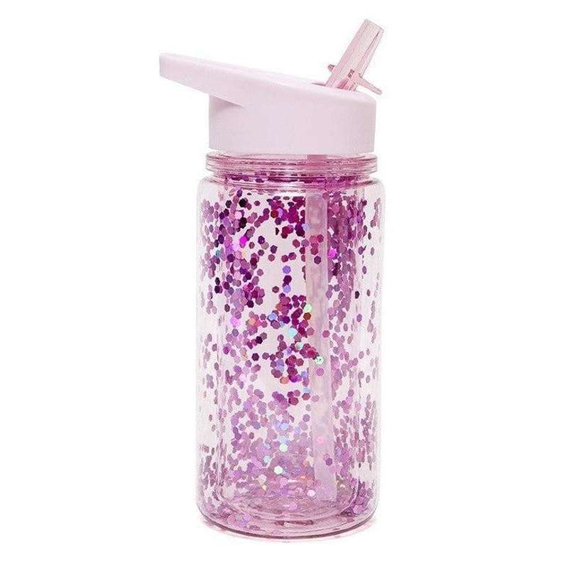 Petit Monkey Drinking bottle with glitter (orchid)